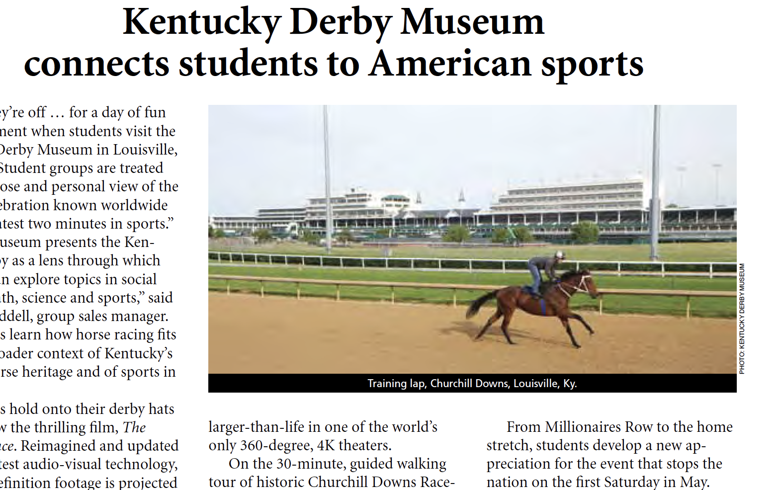 Kentucky Derby Museum connects students to American sports