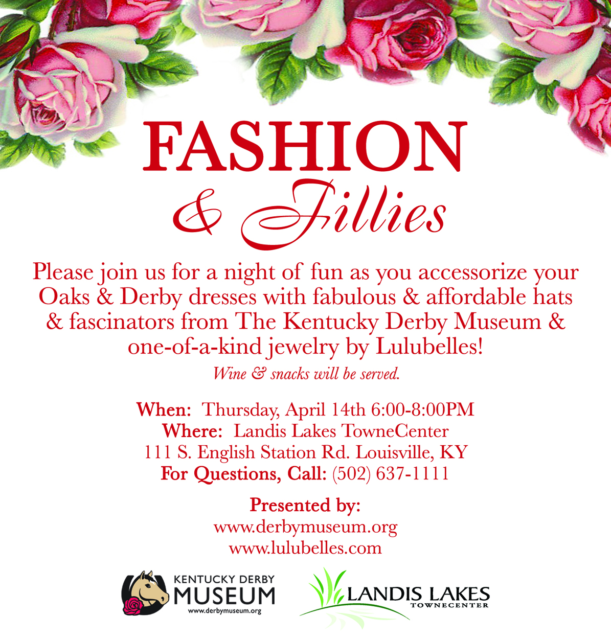 Fashion & Fillies at Landis Lakes - April 14th
