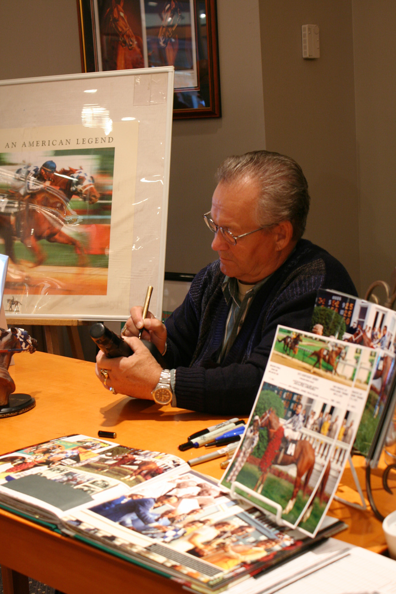 Secretariat jockey to sign autographs during movie production at Churchill Downs