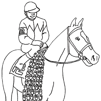 Horse Jockey Trophy coloring sheet
