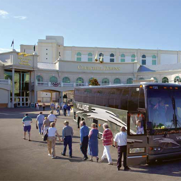 Motorcoach group infront of the Museum