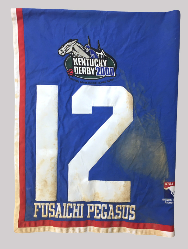 Fusaichi Pegasus race-worn saddle cloth