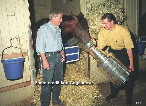 1994 Derby winner Go for Gin with Stanley Cup
